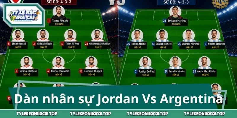 Dàn nhân sự Jordan Vs Argentina và màn ra sân ấn tượng